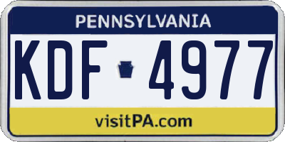 PA license plate KDF4977