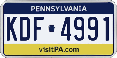 PA license plate KDF4991