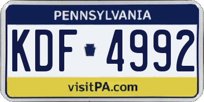 PA license plate KDF4992