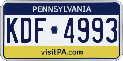 PA license plate KDF4993