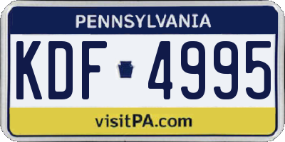 PA license plate KDF4995