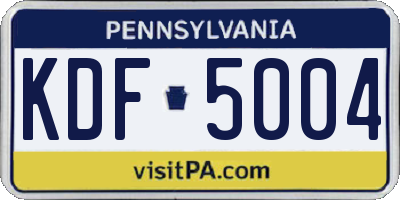 PA license plate KDF5004