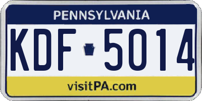 PA license plate KDF5014