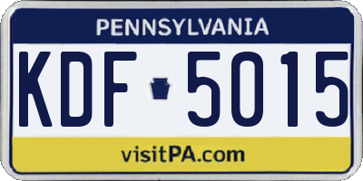 PA license plate KDF5015