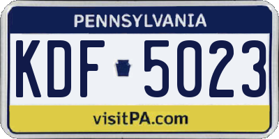 PA license plate KDF5023