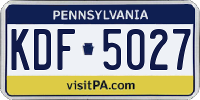 PA license plate KDF5027
