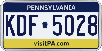 PA license plate KDF5028