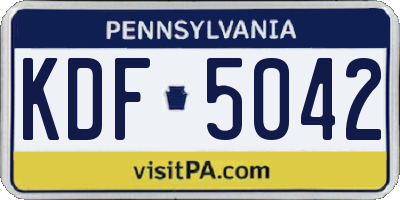 PA license plate KDF5042