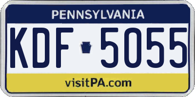 PA license plate KDF5055
