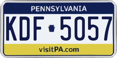 PA license plate KDF5057
