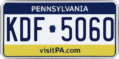 PA license plate KDF5060