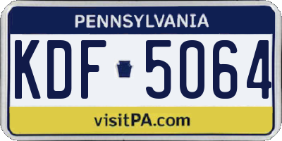 PA license plate KDF5064