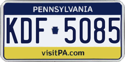 PA license plate KDF5085