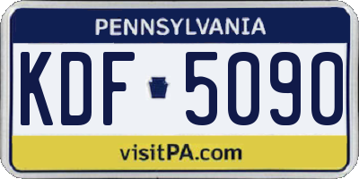 PA license plate KDF5090