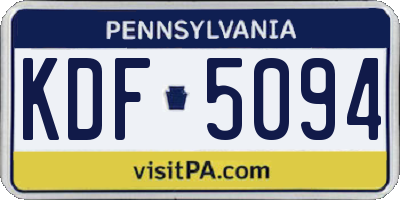 PA license plate KDF5094