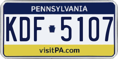 PA license plate KDF5107