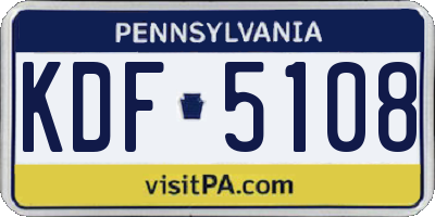 PA license plate KDF5108