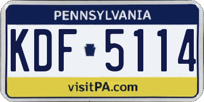 PA license plate KDF5114