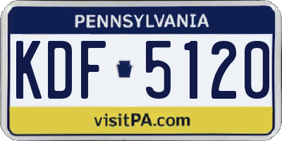 PA license plate KDF5120