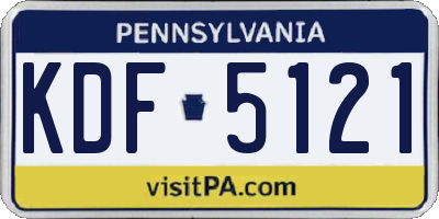 PA license plate KDF5121