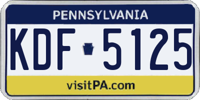 PA license plate KDF5125