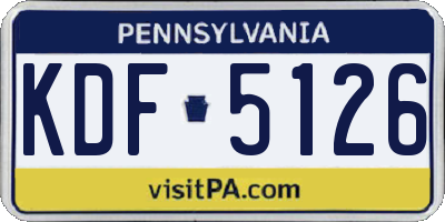 PA license plate KDF5126