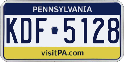 PA license plate KDF5128