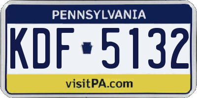PA license plate KDF5132
