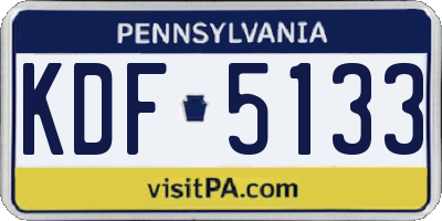 PA license plate KDF5133