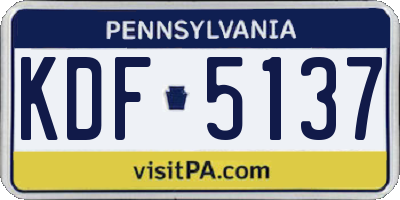 PA license plate KDF5137
