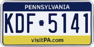 PA license plate KDF5141
