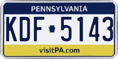 PA license plate KDF5143