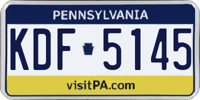PA license plate KDF5145