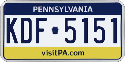 PA license plate KDF5151