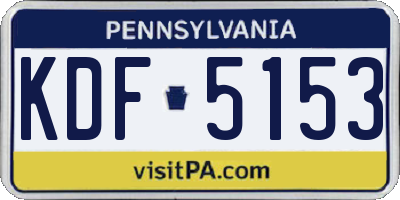 PA license plate KDF5153