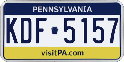 PA license plate KDF5157