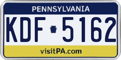 PA license plate KDF5162