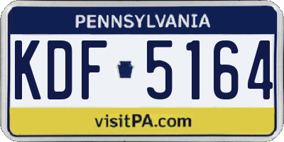 PA license plate KDF5164