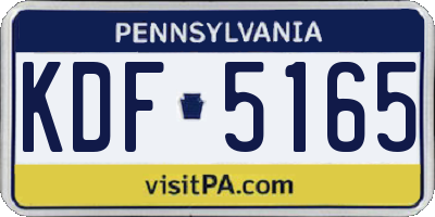 PA license plate KDF5165