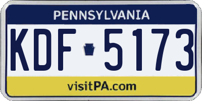 PA license plate KDF5173