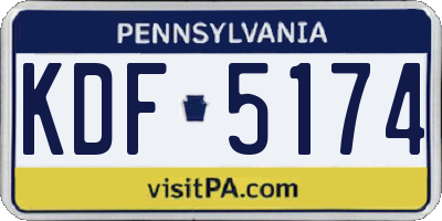 PA license plate KDF5174
