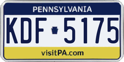 PA license plate KDF5175
