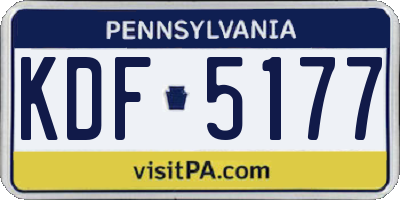 PA license plate KDF5177