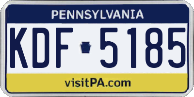PA license plate KDF5185