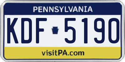 PA license plate KDF5190