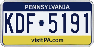 PA license plate KDF5191