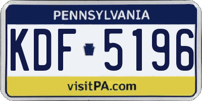 PA license plate KDF5196