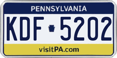 PA license plate KDF5202