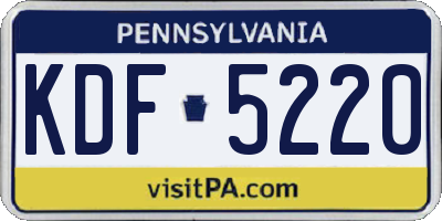 PA license plate KDF5220