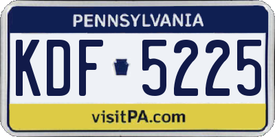 PA license plate KDF5225